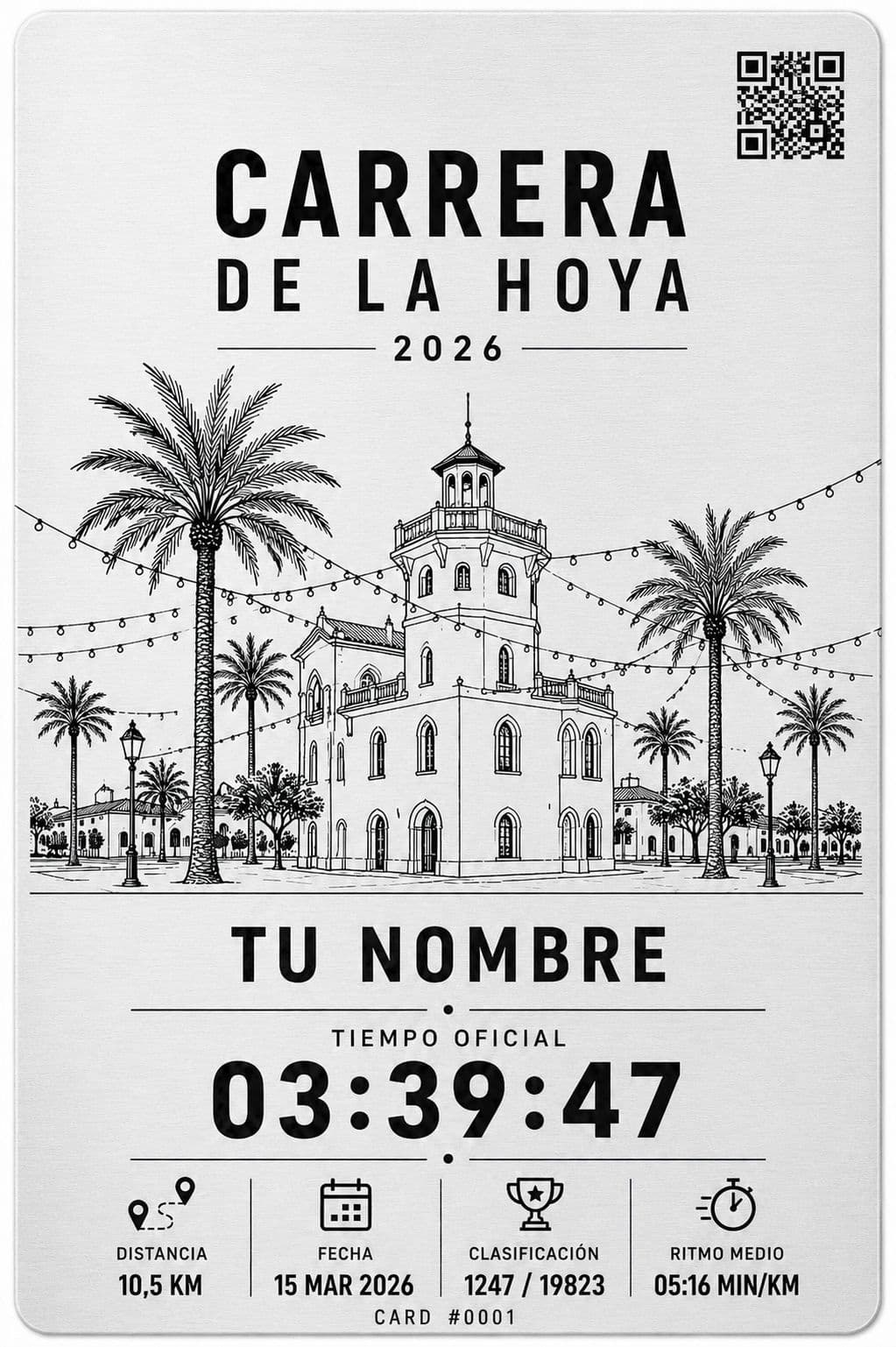 Diseño BIBLOK Carrera de la Hoya sobre acabado en aluminio premium